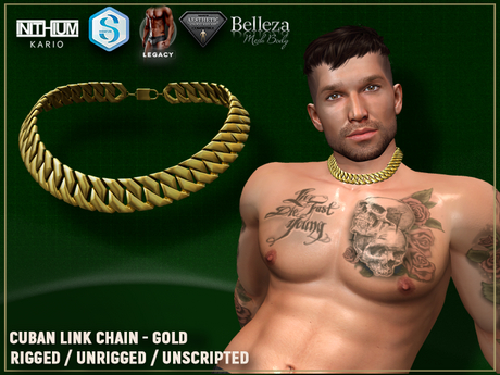 Second Life Marketplace - [SEVENELEVEN] Cuban Link Chain - Gold